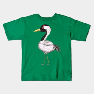 Cute crane watercolor Kids T-Shirt